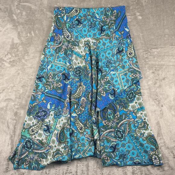Jules & Leopold Dresses & Skirts - Jules & Leopold Blue Paisley Asymmetrical Handkerchief Hem Skirt Womens S